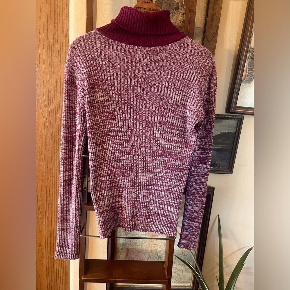 Vintage 70’s YesterKnits Marled Purple Turtleneck Small/Medium